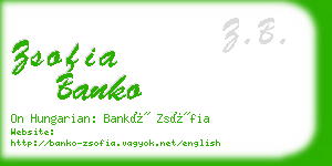 zsofia banko business card